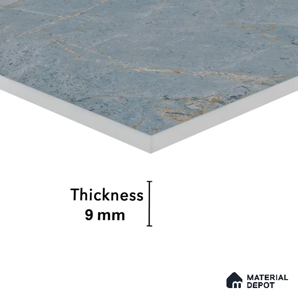 Carving Floor & Wall Tile TL 05816 Gravier Aqua Mint 2 ft x 4 ft Vitrified Carving Matte Finish - 9 mm | 10 Random Design | Suitable for Living Room, Bedroom, Bathroom