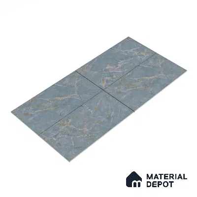 Carving Floor & Wall Tile TL 05816 Gravier Aqua Mint 2 ft x 4 ft Vitrified Carving Matte Finish - 9 mm | 10 Random Design | Suitable for Living Room, Bedroom, Bathroom