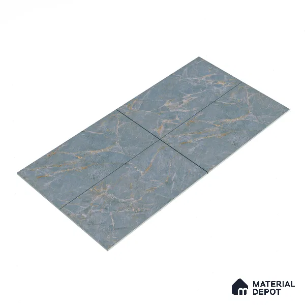 Carving Floor & Wall Tile TL 05816 Gravier Aqua Mint 2 ft x 4 ft Vitrified Carving Matte Finish - 9 mm | 10 Random Design | Suitable for Living Room, Bedroom, Bathroom