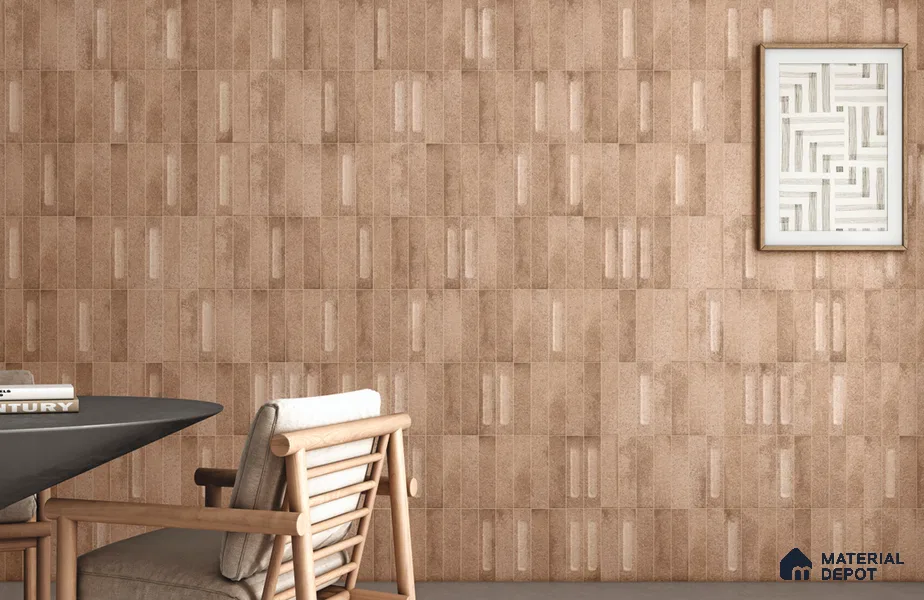 Subway Wall Tile TL 11506 J Fruna Rosso 10 inc x 2 inc Vitrified Whitebody Digimatt Finish - 8 mm | Suitable for Kitchen & Bathroom | Minimum 3 mm Spacer is Mandatory