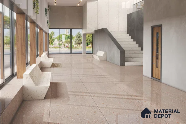 Terrazzo Kitchen Counter Top Slab TL 11511 Mozeco Tuskan 8 ft x 3 ft Fullbody Glossy Finish - 15 mm | Suitable for Table Top & Window Frame | Adhesive and Spacers Must be Used During Installation