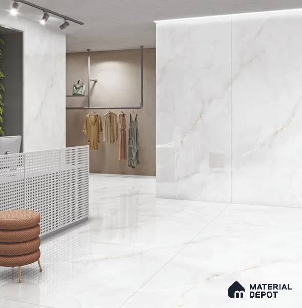 Large Format Endless Floor & Wall Tile TL 10575 Natural Onyx 8 ft x 4 ft Colour Body Vitrified Glossy Finish - 9 mm | Suitable for Living Room, Bedroom, Bathroom | Adhesive and Spacers Must be Used During Installation