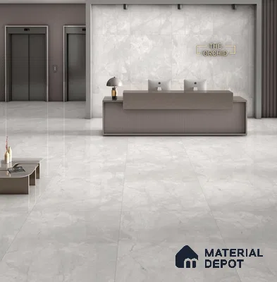 Large Format Endless Floor & Wall Tile TL 10576 Nivia Grey 8 ft x 4 ft Colour Body Vitrified Glossy Finish - 9 mm | Suitable for Living Room, Bedroom, Bathroom | Adhesive and Spacers Must be Used During Installation