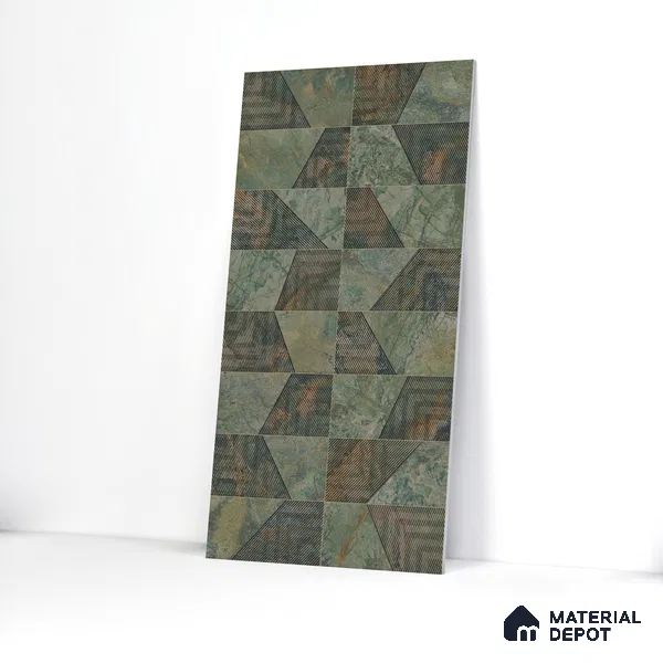 Highlighter Wall Tile TL 05463 Emerald Green Decor 2 ft x 4 ft Vitrified High Gloss Finish - 9 mm | Suitable for Living Room, Bedroom, Bathroom, Kitchen