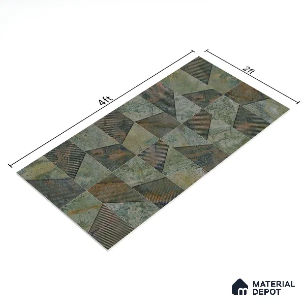 Highlighter Wall Tile TL 05463 Emerald Green Decor 2 ft x 4 ft Vitrified High Gloss Finish - 9 mm | Suitable for Living Room, Bedroom, Bathroom, Kitchen