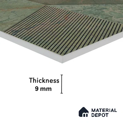 Highlighter Wall Tile TL 05463 Emerald Green Decor 2 ft x 4 ft Vitrified High Gloss Finish - 9 mm | Suitable for Living Room, Bedroom, Bathroom, Kitchen
