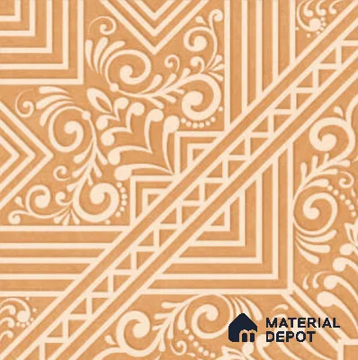 Moroccan Carpet Floor & Wall TL 11515 C Levels Marigold Center 8 inc x 8 inc Anti Skid Vitrified Whitebody Digimatt Finish - 8 mm | Suitable for Living Room,Bedroom,Dining & Kitchen | Minimum 3 mm Spacer is Mandatory