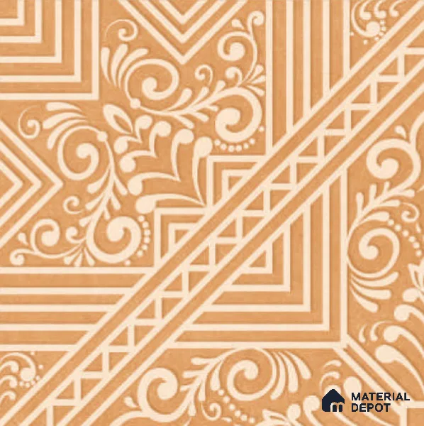 Moroccan Carpet Floor & Wall TL 11515 C Levels Marigold Center 8 inc x 8 inc Anti Skid Vitrified Whitebody Digimatt Finish - 8 mm | Suitable for Living Room,Bedroom,Dining & Kitchen | Minimum 3 mm Spacer is Mandatory