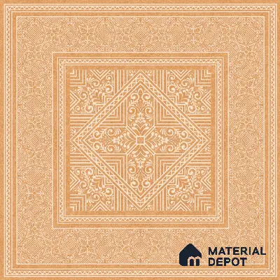 Moroccan Carpet Floor TL 11515 B Levels Marigold Border 8 inc x 8 inc Anti Skid Vitrified Whitebody Digimatt Finish - 8 mm | Suitable for Living Room,Bedroom,Dining & Kitchen | Minimum 3 mm Spacer is Mandatory