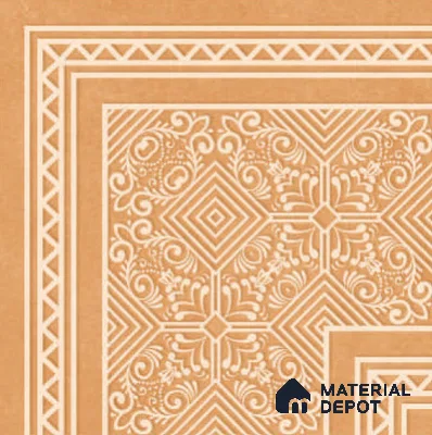 Moroccan Carpet Floor TL 11515 Levels Marigold Corner 8 inc x 8 inc Anti Skid Vitrified Whitebody Digimatt Finish - 8 mm | Suitable for Living Room,Bedroom,Dining & Kitchen | Minimum 3 mm Spacer is Mandatory