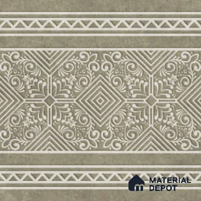 Moroccan Carpet Floor TL 11514 B Levels Forest Border 8 inc x 8 inc Anti Skid Vitrified Whitebody Digimatt Finish - 8 mm | Suitable for Living Room,Bedroom,Dining & Kitchen | Minimum 3 mm Spacer is Mandatory