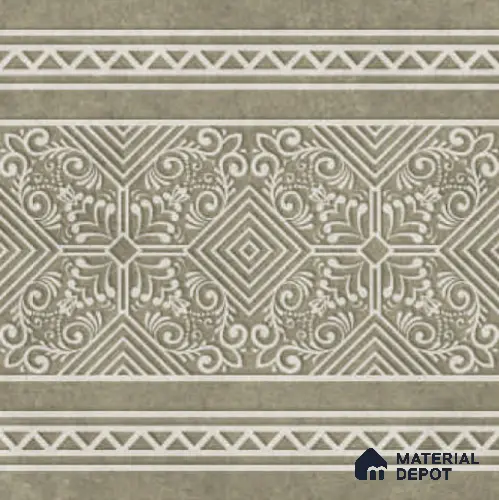 Moroccan Carpet Floor TL 11514 B Levels Forest Border 8 inc x 8 inc Anti Skid Vitrified Whitebody Digimatt Finish - 8 mm | Suitable for Living Room,Bedroom,Dining & Kitchen | Minimum 3 mm Spacer is Mandatory