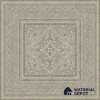 Moroccan Carpet Floor TL 11514 B Levels Forest Border 8 inc x 8 inc Anti Skid Vitrified Whitebody Digimatt Finish - 8 mm | Suitable for Living Room,Bedroom,Dining & Kitchen | Minimum 3 mm Spacer is Mandatory