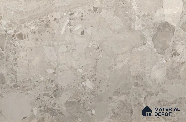 Large Formate Marble Floor & Wall Tile TL 11492 B Fracta Breccia Grey 6 ft x 4 ft Vitrified Glossy Finish - 9 mm | 3 Random Design | Suitable for Living Room, Bedroom, Dining & Office