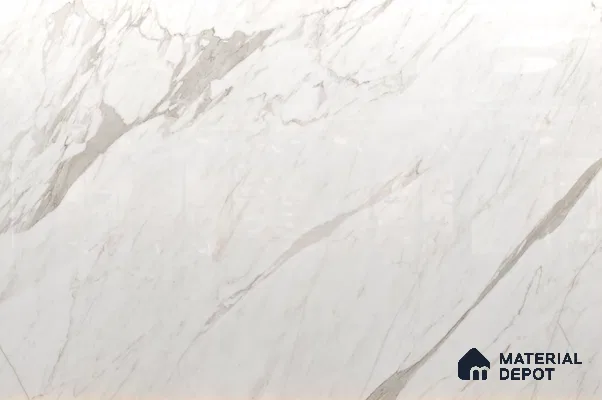 Large Formate Marble Floor & Wall Tile TL 11469 B Calacatta Grey 6 ft x 4 ft Vitrified Lush Finish - 9 mm | 3 Random Design | Suitable for Living Room, Bedroom, Dining & Office