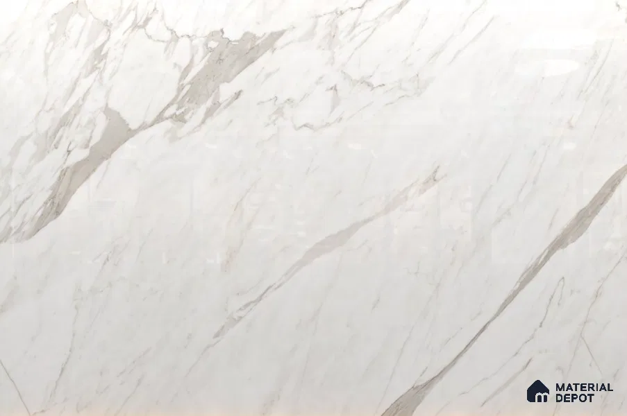 Large Formate Marble Floor & Wall Tile TL 11469 B Calacatta Grey 6 ft x 4 ft Vitrified Lush Finish - 9 mm | 3 Random Design | Suitable for Living Room, Bedroom, Dining & Office