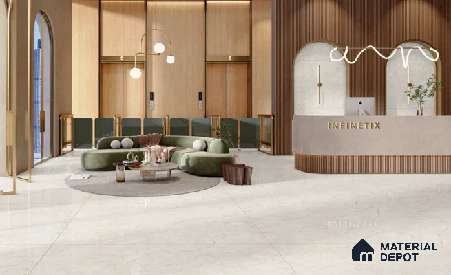 Large Format Marble Floor & Wall Tile TL 11473 Moonlace 6 ft x 4 ft Vitrified Glossy Finish - 9 mm | 4 Random Design | Suitable for Living Room, Bedroom, Dining & Office