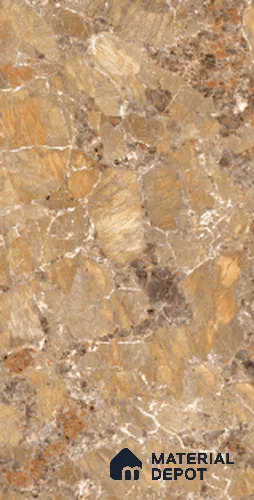 Large Formate Marble Floor & Wall Tile TL 11411 Amazonite Coffee 8 ft x 4 ft Vitrified Color Body Hybrid Finish - 9 mm | Suitable for Living Room, Bedroom, Bathroom | Adhesive and Spacers Must be Used During Installation