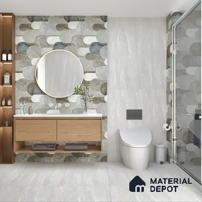 Highlighter Wall Tile TL 05507 B Altai Green Mist Decor 2 ft x 4 ft Vitrified Lush Plus Matte Finish - 9 mm | Suitable for Living Room, Bedroom, Bathroom, Kitchen