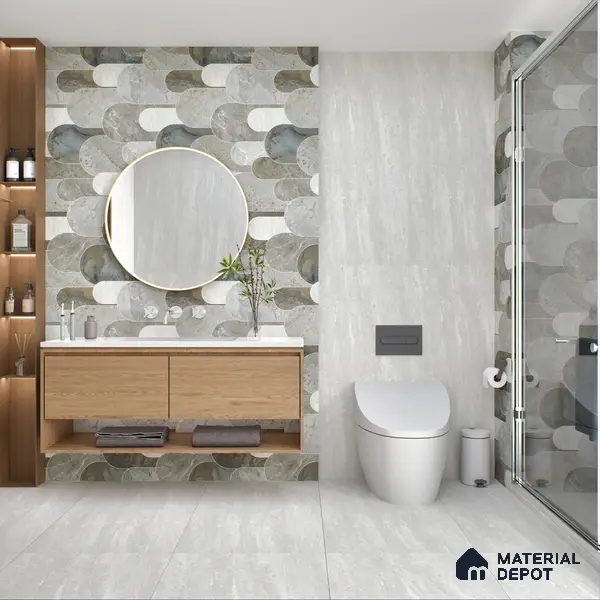 Highlighter Wall Tile TL 05507 B Altai Green Mist Decor 2 ft x 4 ft Vitrified Lush Plus Matte Finish - 9 mm | Suitable for Living Room, Bedroom, Bathroom, Kitchen