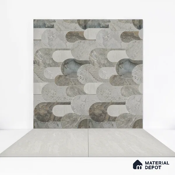 Marble Floor & Wall Tile TL 05507 Altai Green Mist 2 ft x 4 ft Vitrified Lush Plus Matte Finish - 9 mm | 8 Random Design | Suitable for Living Room, Bedroom, Bathroom, Kitchen (Sample)