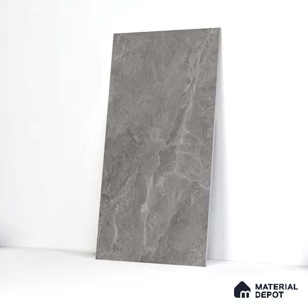 Marble Floor & Wall Tile TL 05509 C Lisburn Grey 2 ft x 4 ft Vitrified Lush Plus Matte Finish - 9 mm | 6 Random Design | Suitable for Living Room, Bedroom, Bathroom, Kitchen