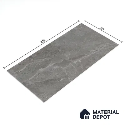 Marble Floor & Wall Tile TL 05509 C Lisburn Grey 2 ft x 4 ft Vitrified Lush Plus Matte Finish - 9 mm | 6 Random Design | Suitable for Living Room, Bedroom, Bathroom, Kitchen