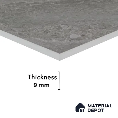Marble Floor & Wall Tile TL 05509 C Lisburn Grey 2 ft x 4 ft Vitrified Lush Plus Matte Finish - 9 mm | 6 Random Design | Suitable for Living Room, Bedroom, Bathroom, Kitchen