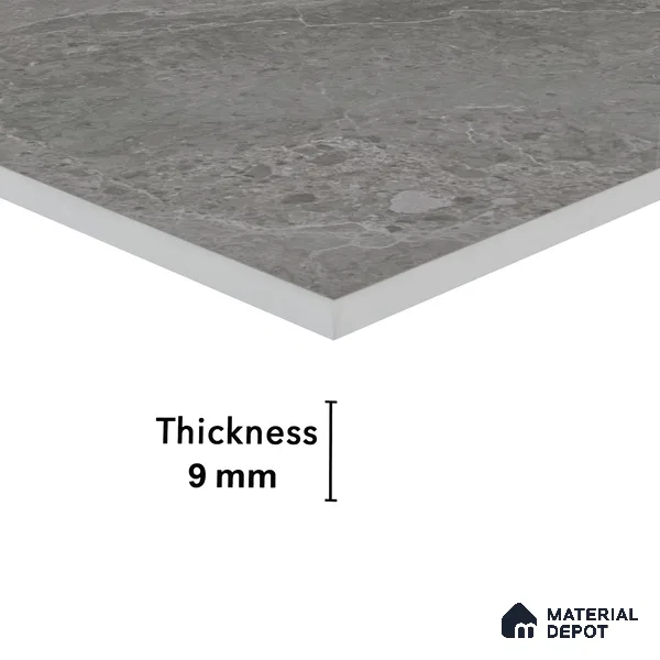 Marble Floor & Wall Tile TL 05509 C Lisburn Grey 2 ft x 4 ft Vitrified Lush Plus Matte Finish - 9 mm | 6 Random Design | Suitable for Living Room, Bedroom, Bathroom, Kitchen