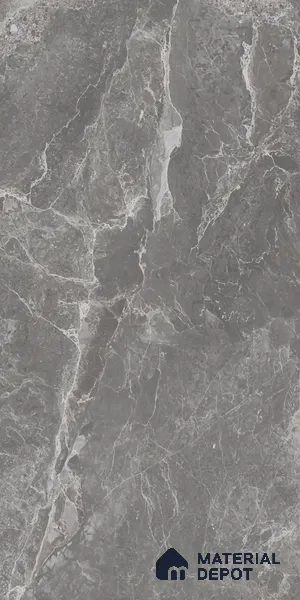 Marble Floor & Wall Tile TL 05509 C Lisburn Grey 2 ft x 4 ft Vitrified Lush Plus Matte Finish - 9 mm | 6 Random Design | Suitable for Living Room, Bedroom, Bathroom, Kitchen