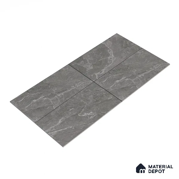 Marble Floor & Wall Tile TL 05509 C Lisburn Grey 2 ft x 4 ft Vitrified Lush Plus Matte Finish - 9 mm | 6 Random Design | Suitable for Living Room, Bedroom, Bathroom, Kitchen