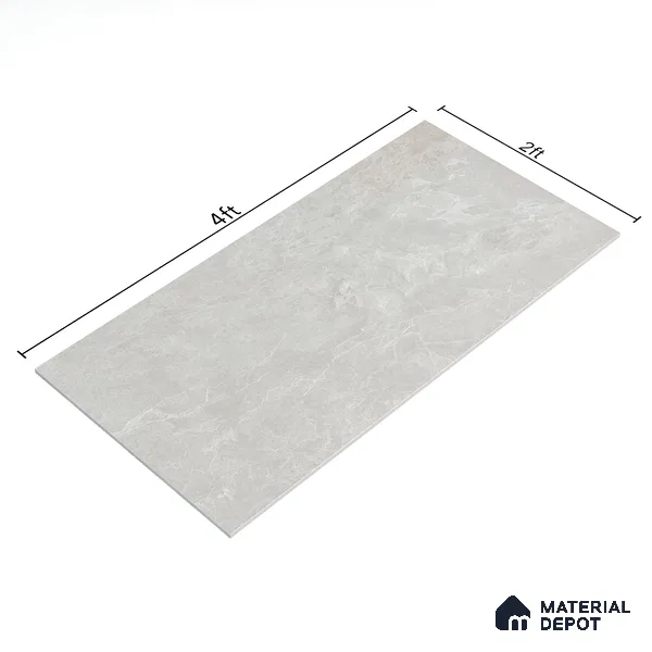 Marble Floor & Wall Tile TL 05509 Lisburn Bianco 2 ft x 4 ft Vitrified Lush Plus Matte Finish - 9 mm | 6 Random Design | Suitable for Living Room, Bedroom, Bathroom, Kitchen