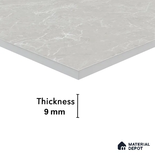 Marble Floor & Wall Tile TL 05509 Lisburn Bianco 2 ft x 4 ft Vitrified Lush Plus Matte Finish - 9 mm | 6 Random Design | Suitable for Living Room, Bedroom, Bathroom, Kitchen