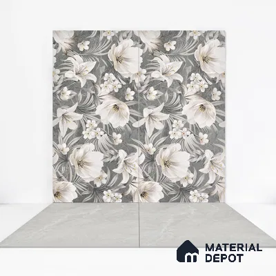 Marble Floor & Wall Tile TL 05509 Lisburn Bianco 2 ft x 4 ft Vitrified Lush Plus Matte Finish - 9 mm | 6 Random Design | Suitable for Living Room, Bedroom, Bathroom, Kitchen