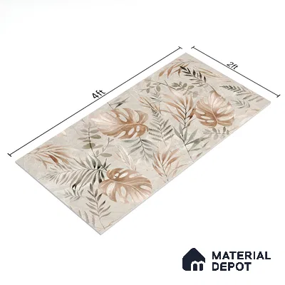 Floral Wall Tile TL 05510 C Lisburn Spring Decor 2 ft x 4 ft Vitrified Lush Plus Matte Finish - 9 mm | 4 Random Design | Suitable for Living Room, Bedroom, Bathroom, Kitchen (Sample)