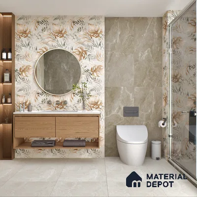 Marble Floor & Wall Tile TL 05510 Lisburn Spring 2 ft x 4 ft Vitrified Lush Plus Matte Finish - 9 mm | 6 Random Design | Suitable for Living Room, Bedroom, Bathroom, Kitchen (Sample)