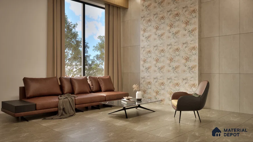 Marble Floor & Wall Tile TL 05510 Lisburn Spring 2 ft x 4 ft Vitrified Lush Plus Matte Finish - 9 mm | 6 Random Design | Suitable for Living Room, Bedroom, Bathroom, Kitchen