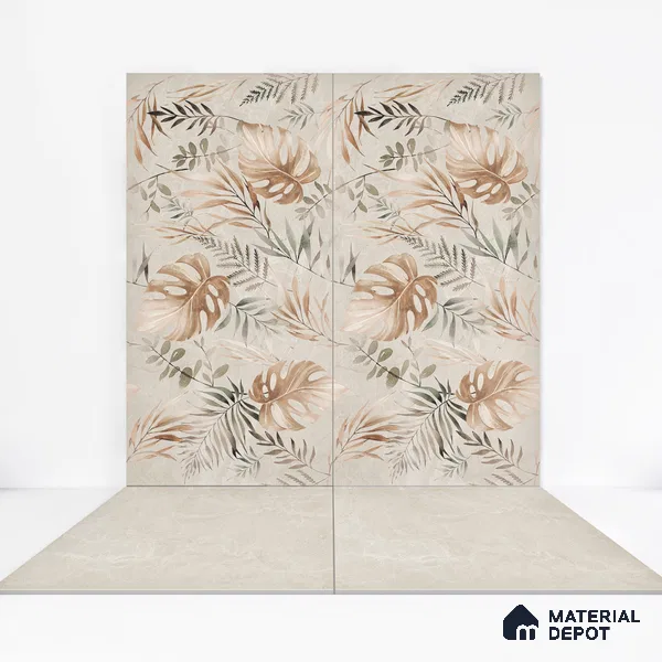 Marble Floor & Wall Tile TL 05510 Lisburn Spring 2 ft x 4 ft Vitrified Lush Plus Matte Finish - 9 mm | 6 Random Design | Suitable for Living Room, Bedroom, Bathroom, Kitchen (Sample)