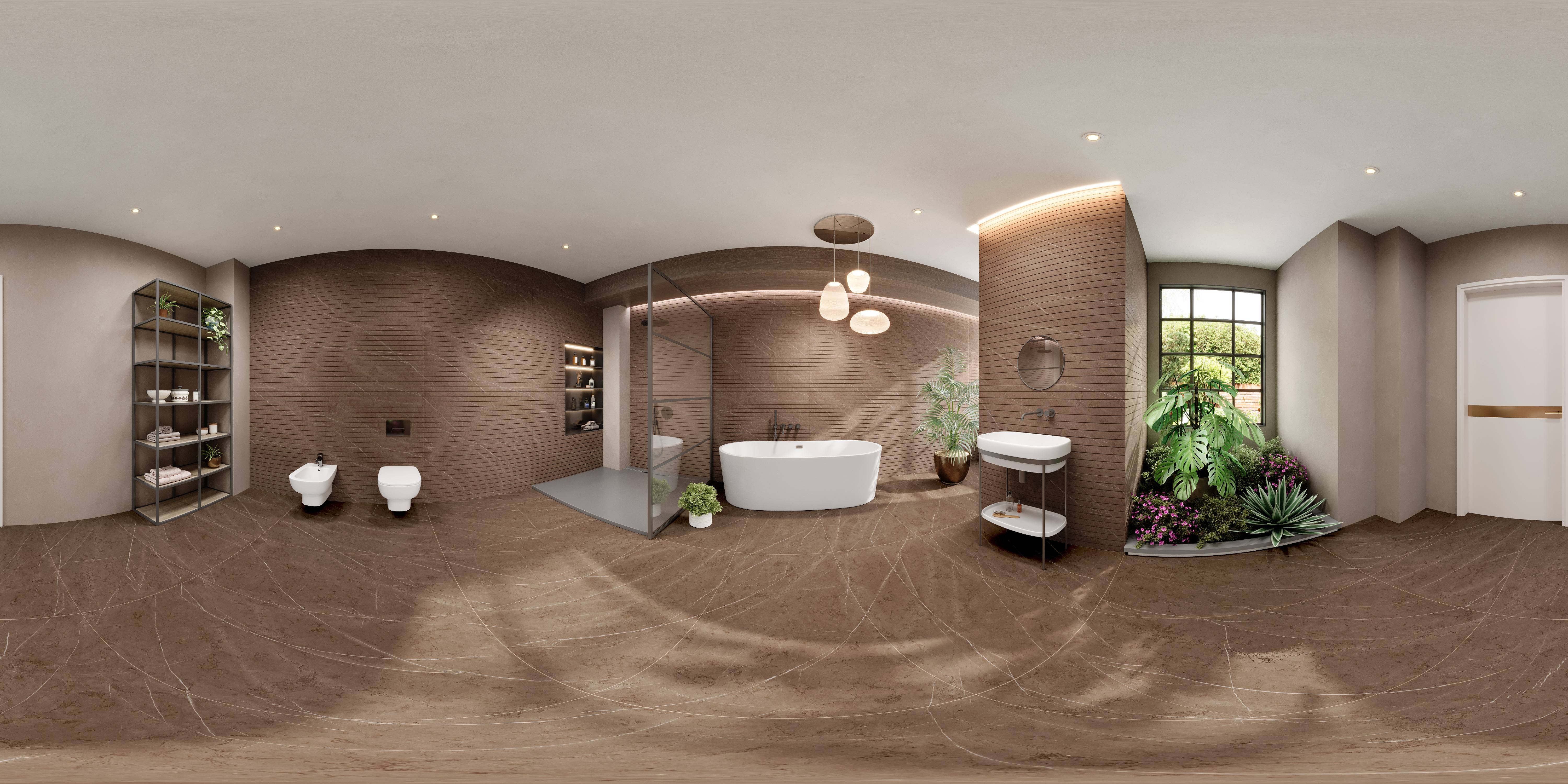 Marble Floor & Wall Tile TL 05610 B Gravier Lush Brown 2 ft x 4 ft Vitrified Lush Plus Matte Finish - 9 mm | 6 Random Design | Suitable for Living Room, Bedroom, Bathroom (Sample)