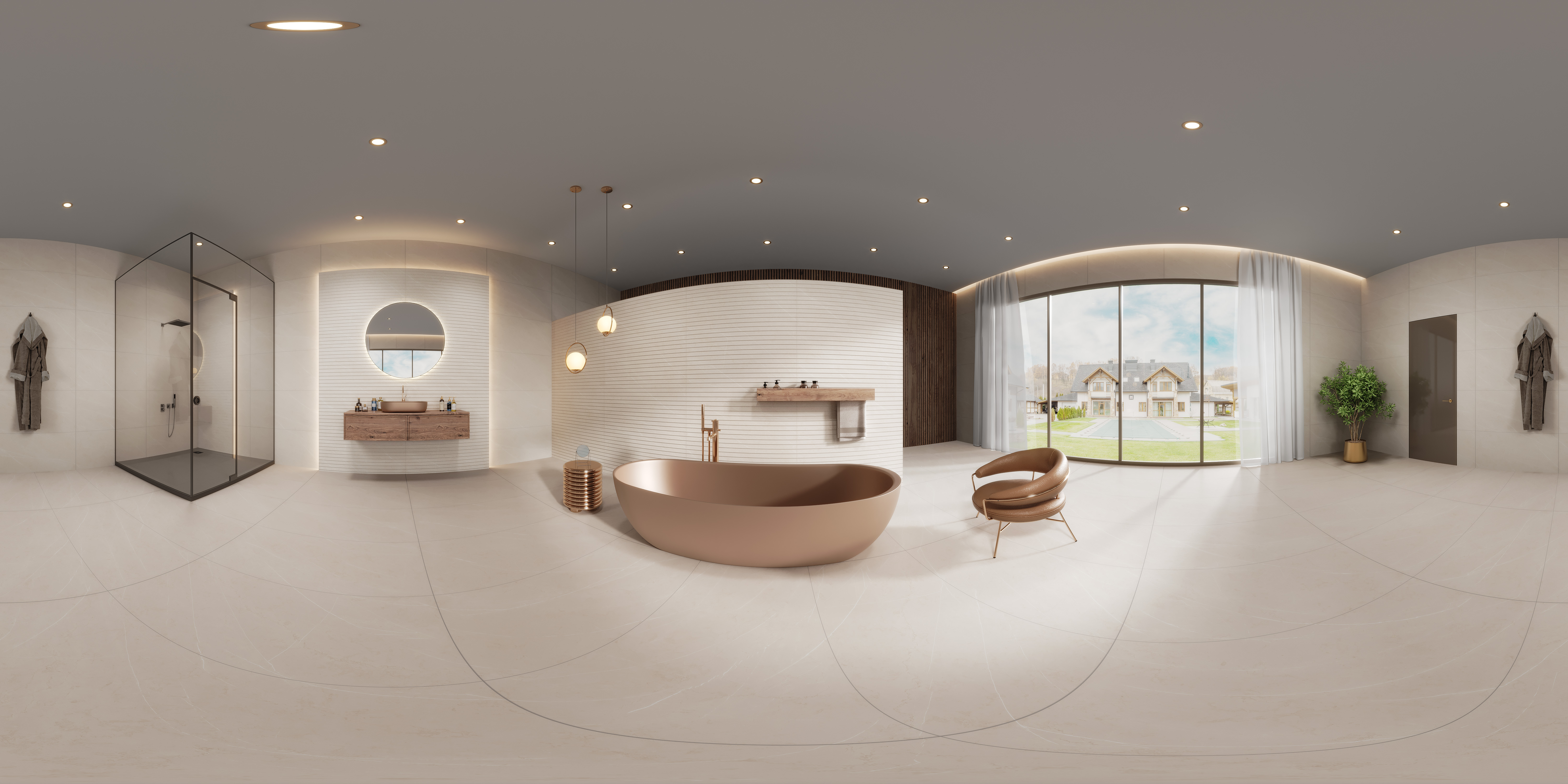 Marble Floor & Wall Tile TL 05610 Gravier Lush Cream 2 ft x 4 ft Vitrified Lush Plus Matte Finish - 9 mm | 6 Random Design | Suitable for Living Room, Bedroom, Bathroom (Sample)