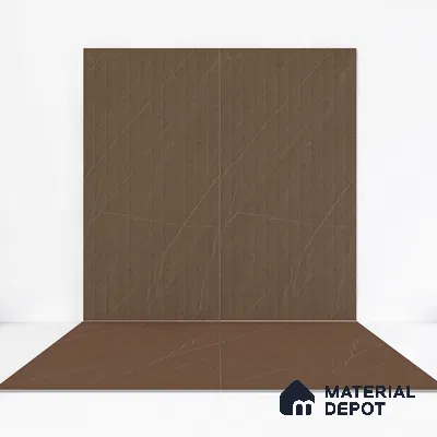 Marble Floor & Wall Tile TL 05610 B Gravier Lush Brown 2 ft x 4 ft Vitrified Lush Plus Matte Finish - 9 mm | 6 Random Design | Suitable for Living Room, Bedroom, Bathroom (Sample)
