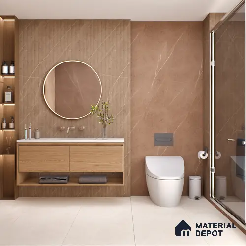 Marble Wall Tile TL 05610 C Gravier Lush Brown Decor 2 ft x 4 ft Vitrified Lush Plus Matte Finish - 9 mm | 6 Random Design | Suitable for Living Room, Bedroom, Bathroom