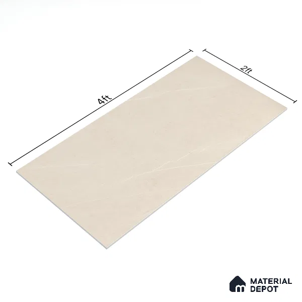 Marble Floor & Wall Tile TL 05610 Gravier Lush Cream 2 ft x 4 ft Vitrified Lush Plus Matte Finish - 9 mm | 6 Random Design | Suitable for Living Room, Bedroom, Bathroom (Sample)