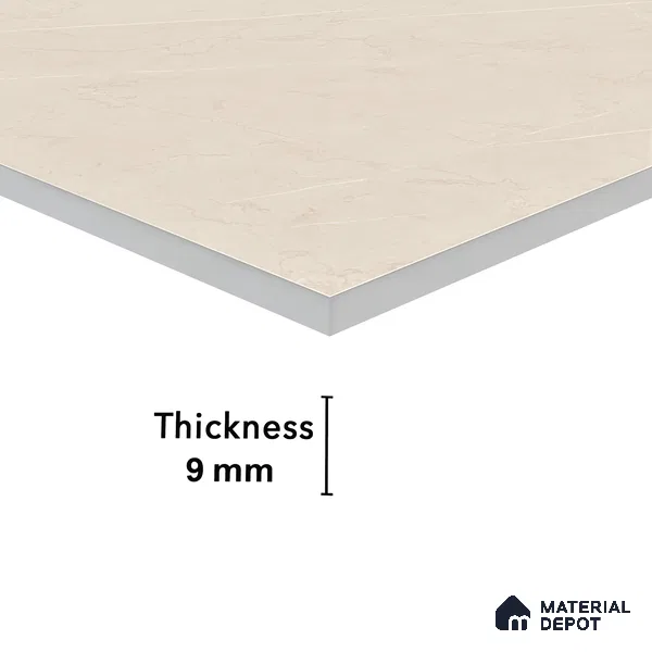 Marble Floor & Wall Tile TL 05610 Gravier Lush Cream 2 ft x 4 ft Vitrified Lush Plus Matte Finish - 9 mm | 6 Random Design | Suitable for Living Room, Bedroom, Bathroom (Sample)