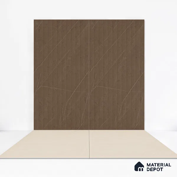 Marble Floor & Wall Tile TL 05610 Gravier Lush Cream 2 ft x 4 ft Vitrified Lush Plus Matte Finish - 9 mm | 6 Random Design | Suitable for Living Room, Bedroom, Bathroom (Sample)