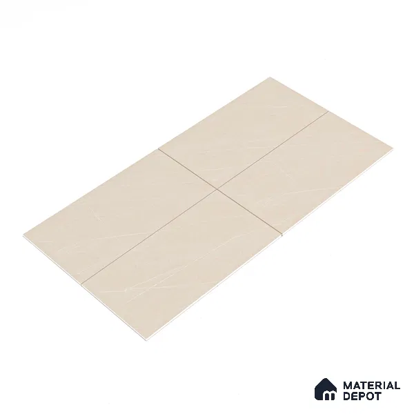 Marble Floor & Wall Tile TL 05610 Gravier Lush Cream 2 ft x 4 ft Vitrified Lush Plus Matte Finish - 9 mm | 6 Random Design | Suitable for Living Room, Bedroom, Bathroom (Sample)