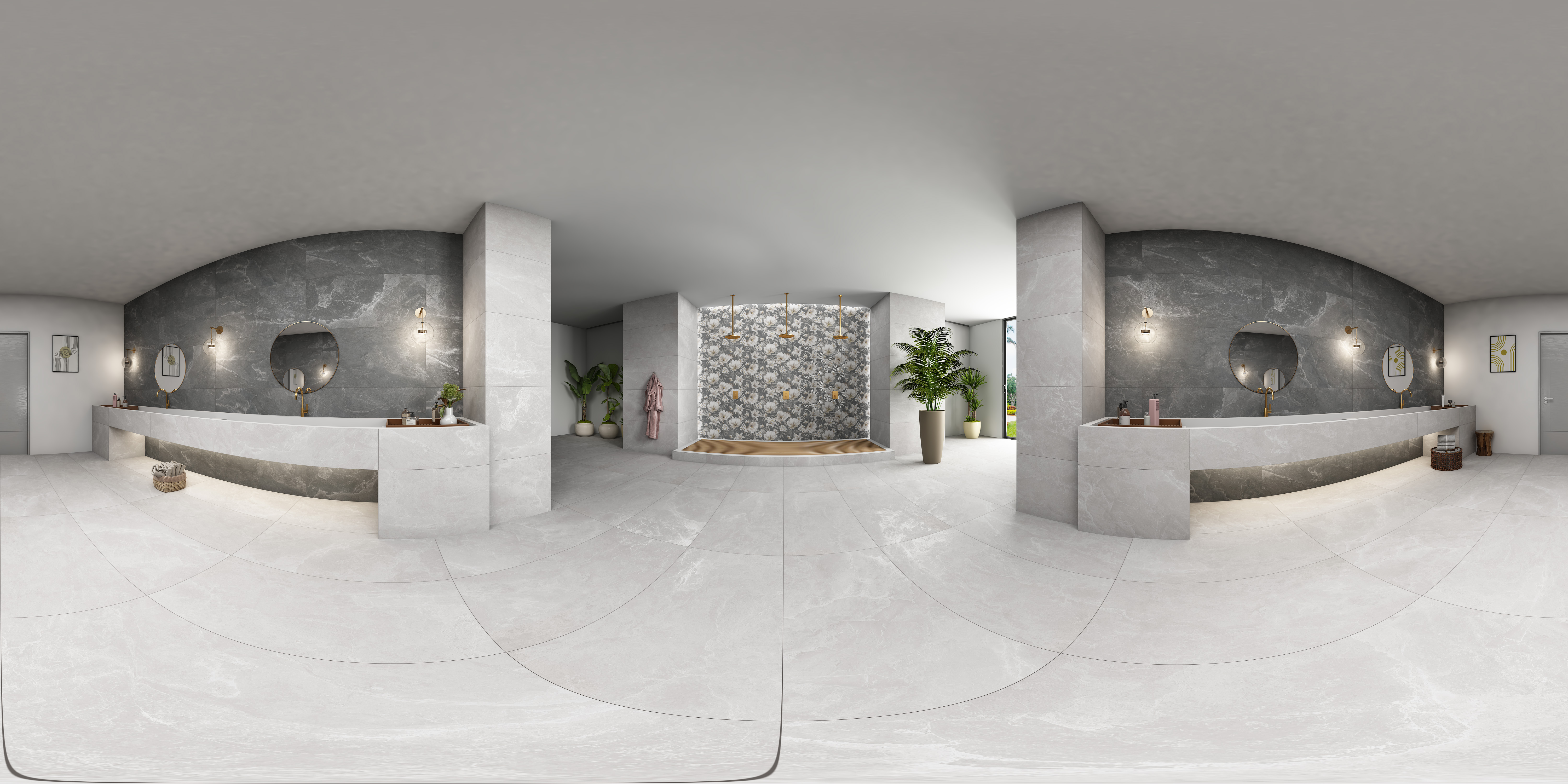 Marble Floor & Wall Tile TL 05509 C Lisburn Grey 2 ft x 4 ft Vitrified Lush Plus Matte Finish - 9 mm | 6 Random Design | Suitable for Living Room, Bedroom, Bathroom, Kitchen