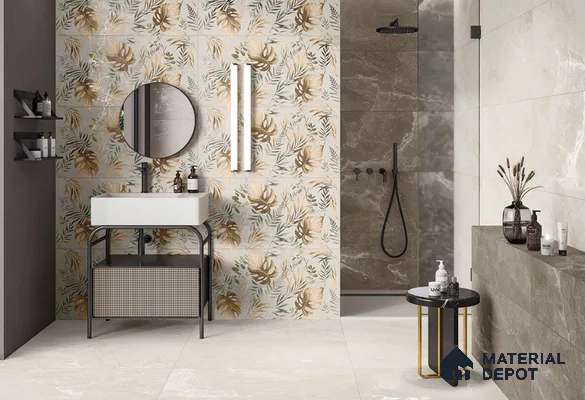 Marble Floor & Wall Tile TL 05510 B Lisburn Forest 2 ft x 4 ft Vitrified Lush Plus Matte Finish - 9 mm | 6 Random Design | Suitable for Living Room, Bedroom, Bathroom, Kitchen