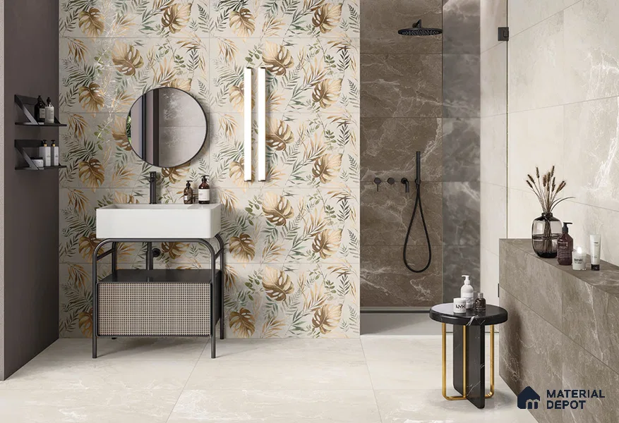 Marble Floor & Wall Tile TL 05510 B Lisburn Forest 2 ft x 4 ft Vitrified Lush Plus Matte Finish - 9 mm | 6 Random Design | Suitable for Living Room, Bedroom, Bathroom, Kitchen