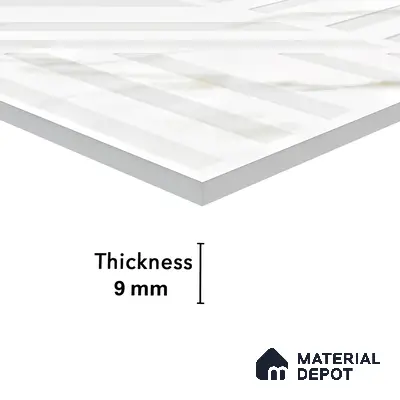 Marble Floor & Wall Tile TL 05508 Statuario Flutio Decor 2 ft x 4 ft Vitrified Lush Plus Matte Finish - 9 mm | 6 Random Design | Suitable for Living Room, Bedroom, Bathroom, Kitchen
